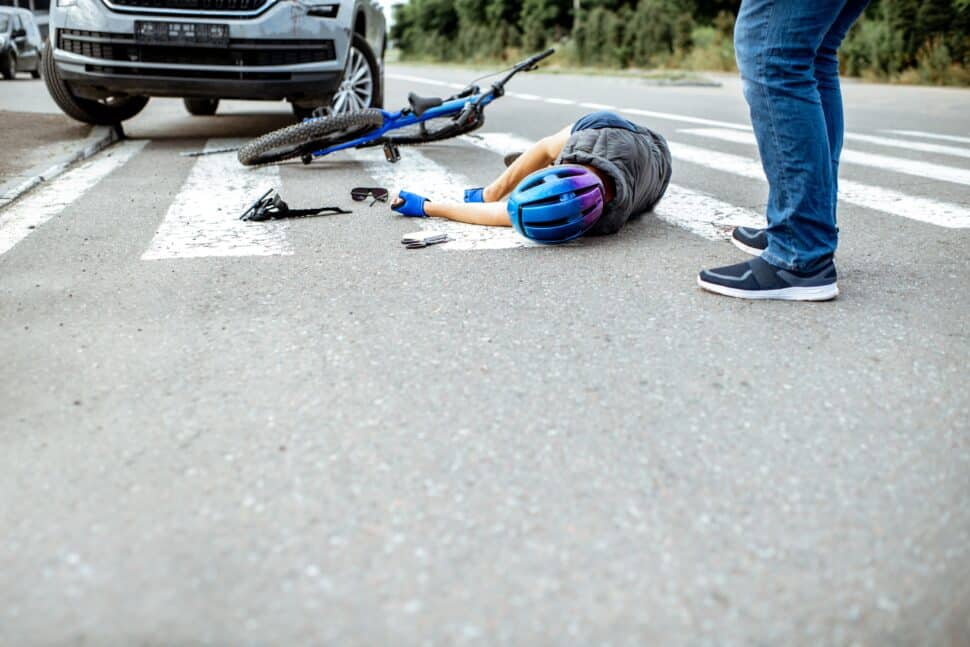 car accident with injured cyclist