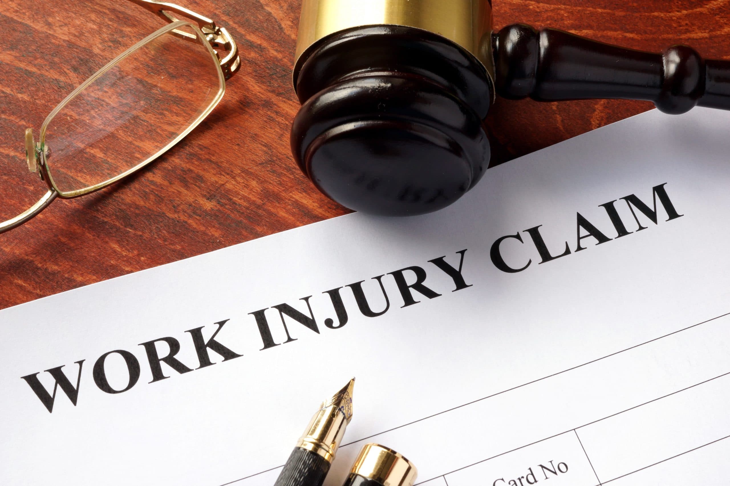 Worker compensation, Work injury claim on a table